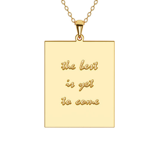 Personalized Rectangular Necklace with Engraving