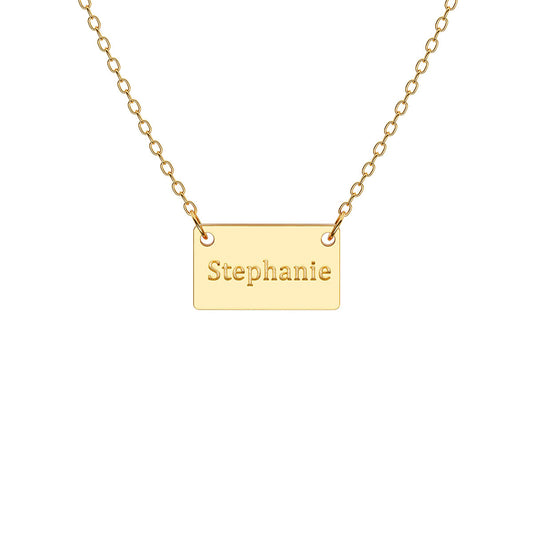 Mini Rectangular Necklace with Name Engraving