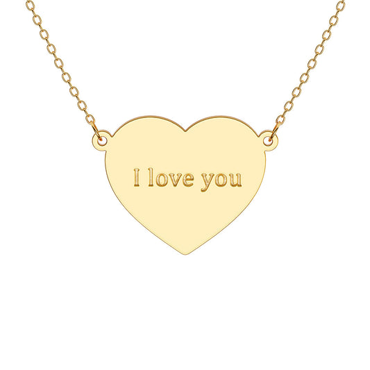 Heart Necklace with Personalized Engraving