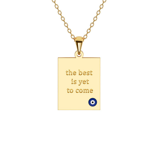 Evil Eye Tag Necklace with Personalized Engraving