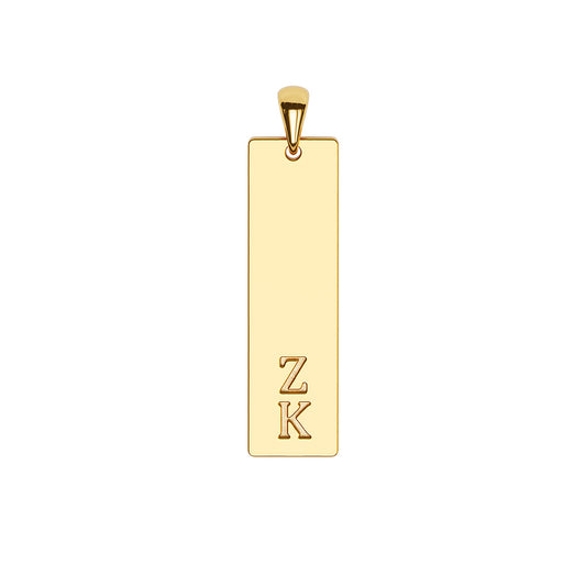 Double Initial Vertical Bar Necklace