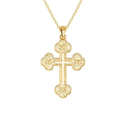 Greek Orthodox Two-Sided Pavé Cross Necklace