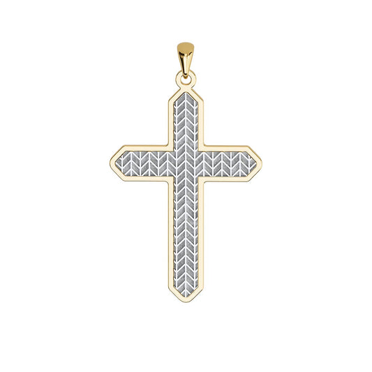 Modern Two-Tone Chevron Pattern Cross
