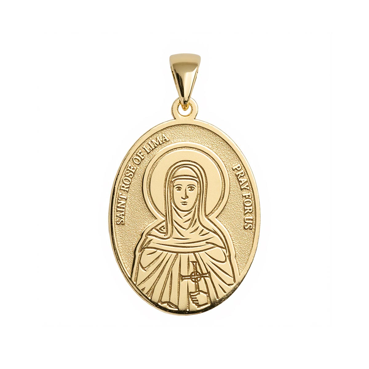 Saint Rose of Lima Oval Religious Medal – Stakora