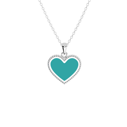 Two-Sided Turquoise Heart Necklace