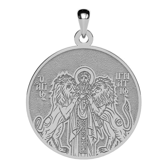 Saint Ignatius of Antioch Greek Orthodox Icon Round Medal