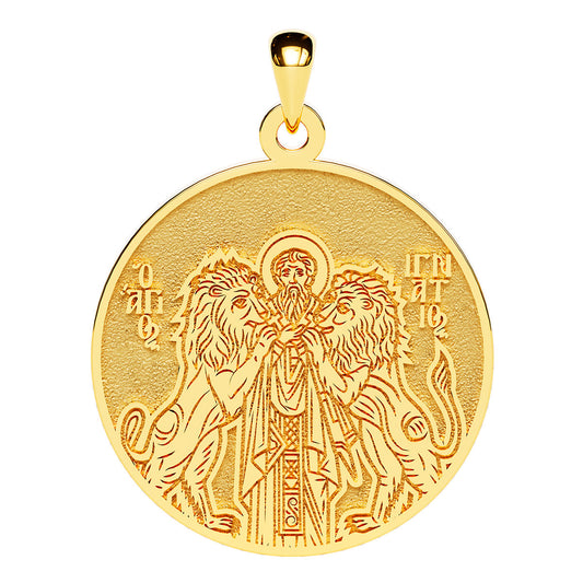 Saint Ignatius of Antioch Greek Orthodox Icon Round Medal