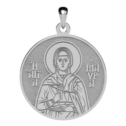 Saint Mavra the Martyr Greek Orthodox Icon Round Medal