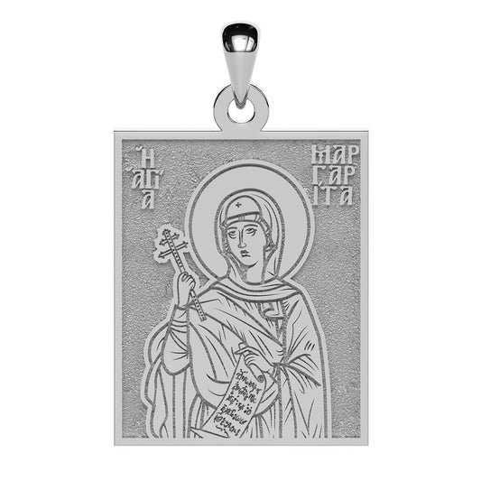 Saint Margarita Greek Orthodox Icon Tag Medal
