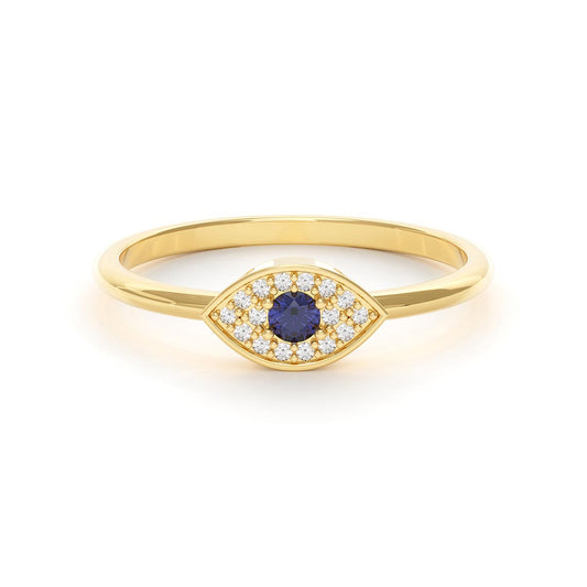 Evil Eye Pavé Sapphire Ring
