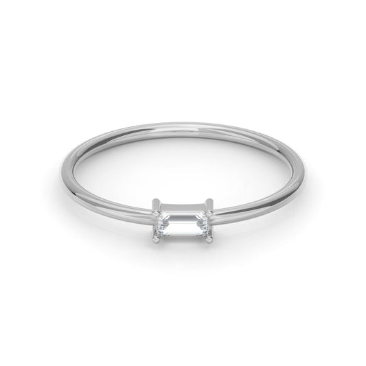 East-West Stackable Lab Diamond Baguette Ring