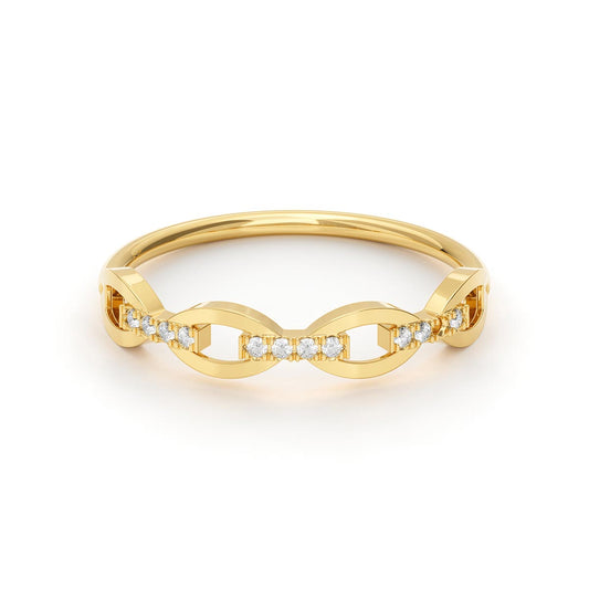 Chain Link Pavé Stackable Ring