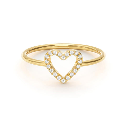 Heart Shaped Pavé Ring