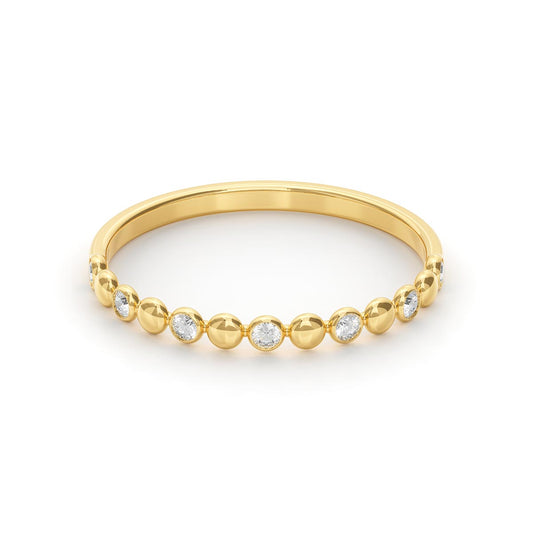 Dotted Pattern Stackable Ring with Stones