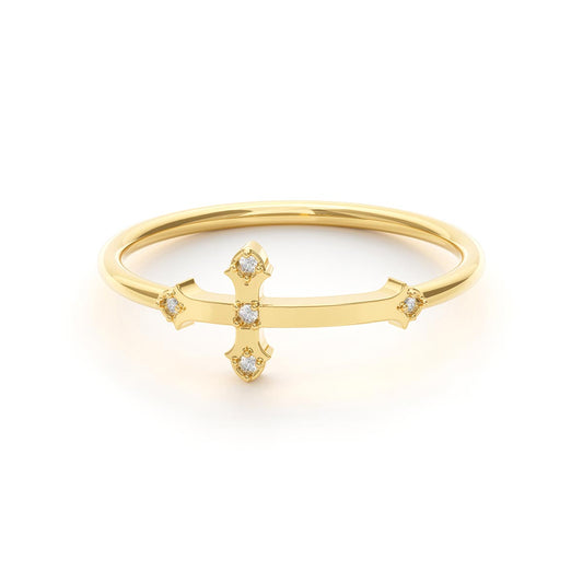 Cross Ring with Stones