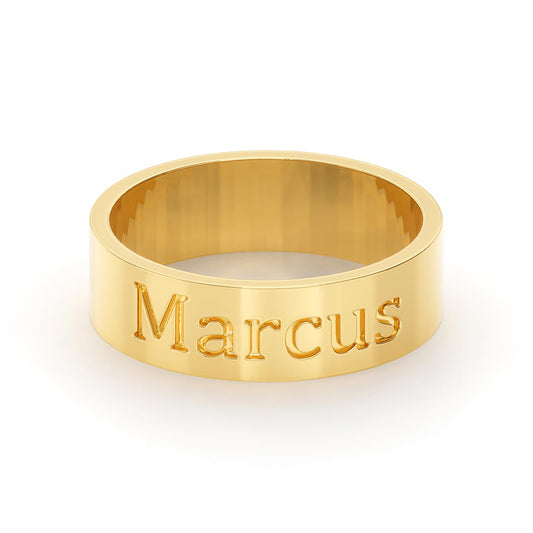 Men's Wide Ring With Name Engraving