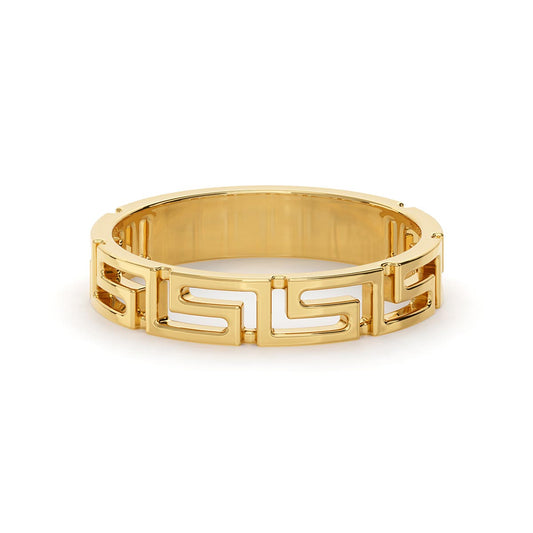 Greek Key Motif 4mm Ring