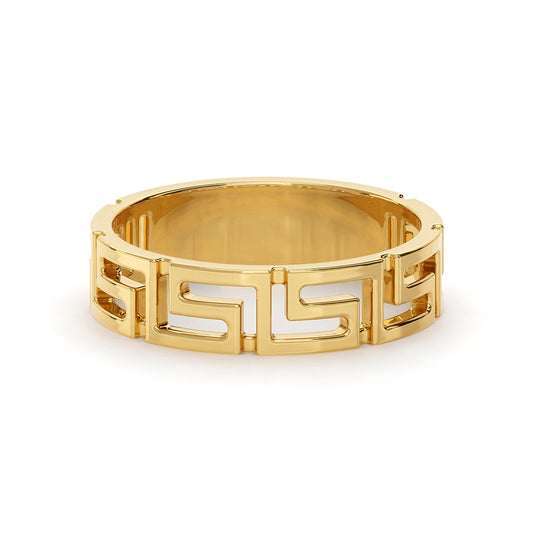 Greek Key Motif 5mm Ring