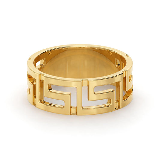 Greek Key Motif 7mm Ring