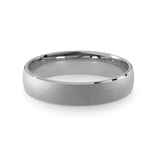 Comfort Fit 5MM Men's Wedding Ring with Wide Satin Inlay