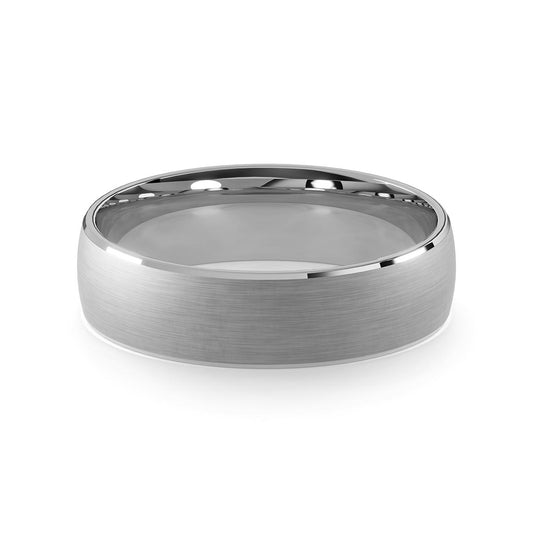 Comfort Fit 6MM Men's Wedding Ring with Wide Satin Inlay