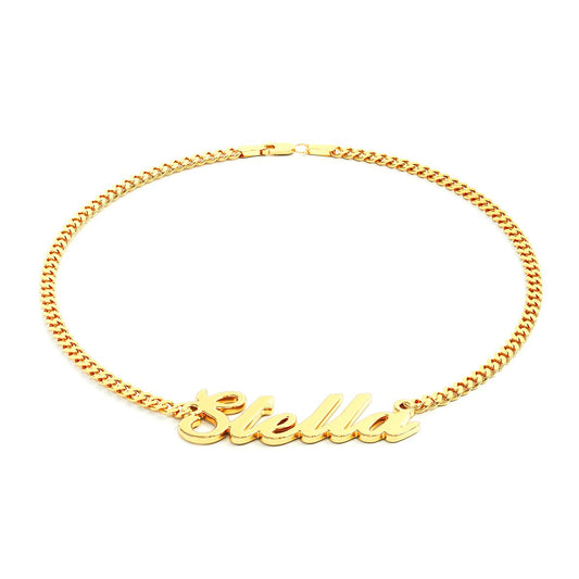 Name Bracelet with Curb Chain