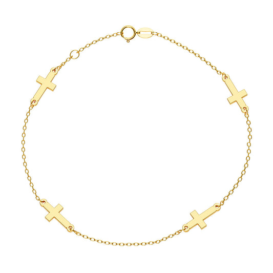 Multiple Plain Cross Charm Bracelet