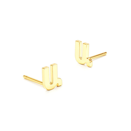 Armenian Modern Initial Stud Earrings