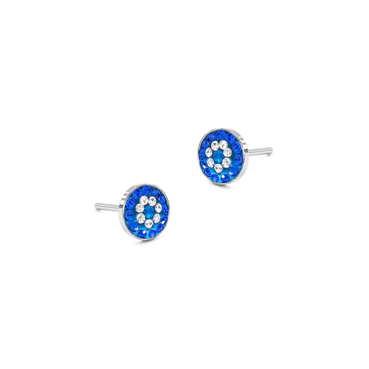 Mini Round SWAROVSKI Evil Eye Stud Earrings Stakora