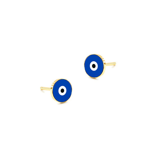 Mini Round Enamel Evil Eye Stud Earrings