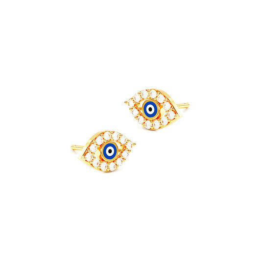 Marquise Pavé Evil Eye Enamel Stud Earrings