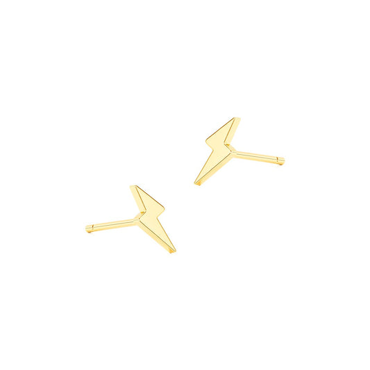 Plain Lightning Bolt Stud Earrings