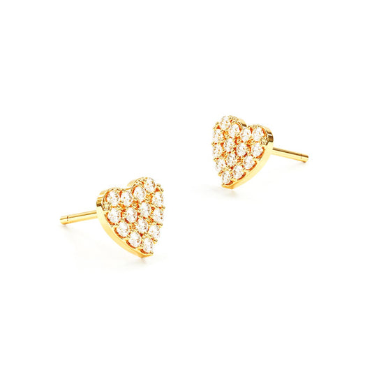 Pavé Heart Stud Earrings