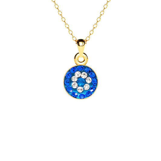 Mini Round Crystal Evil Eye Necklace