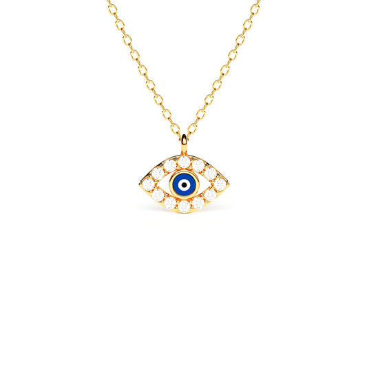 Marquise Enamel Evil Eye Pavé Necklace