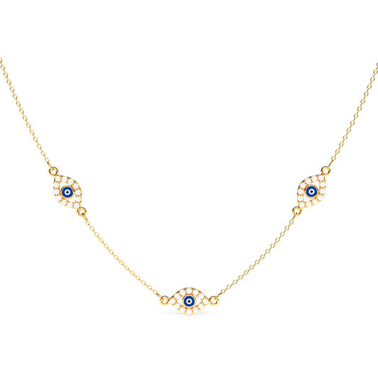 Multiple Marquise Evil Eye Pavé Necklace