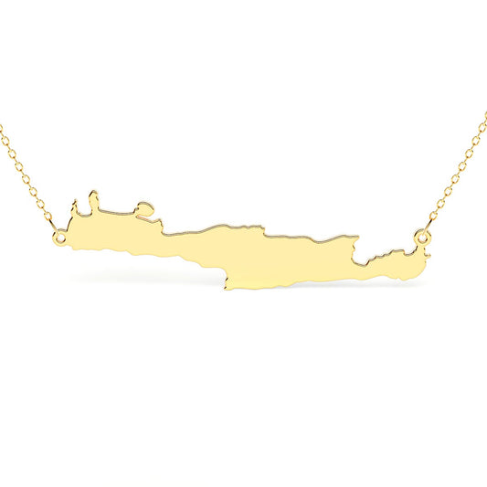 Crete Island Map Necklace