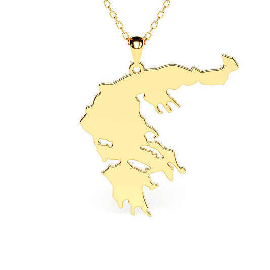 Greece Country Map Necklace