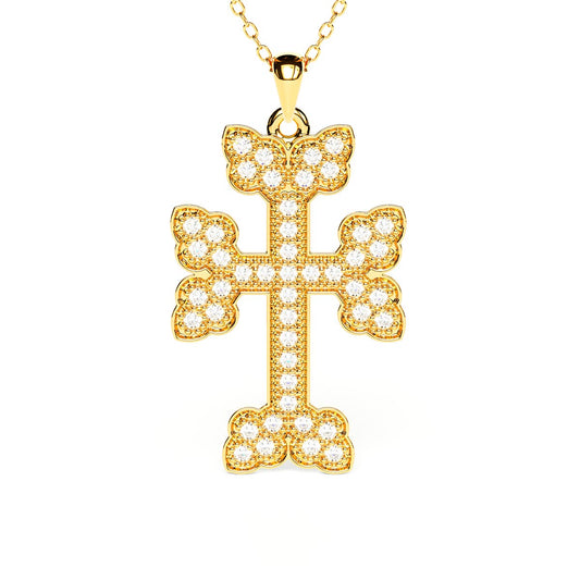Armenian Cross Pavé Necklace