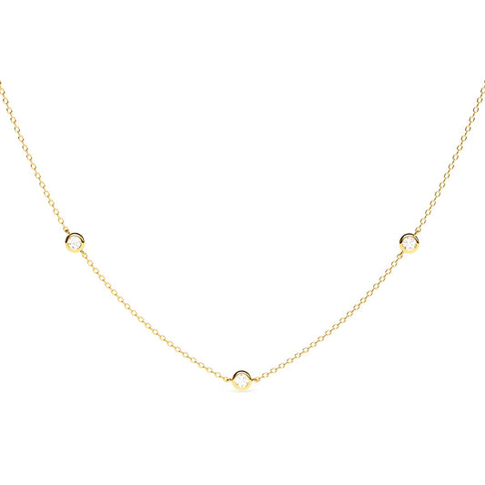 Multiple Diamond Bezel Necklace