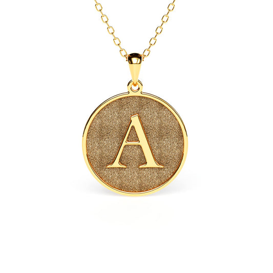 Stamped Initial Disc Necklace