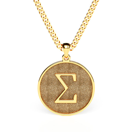 Men's Stamped Greek Initial Disc Necklace