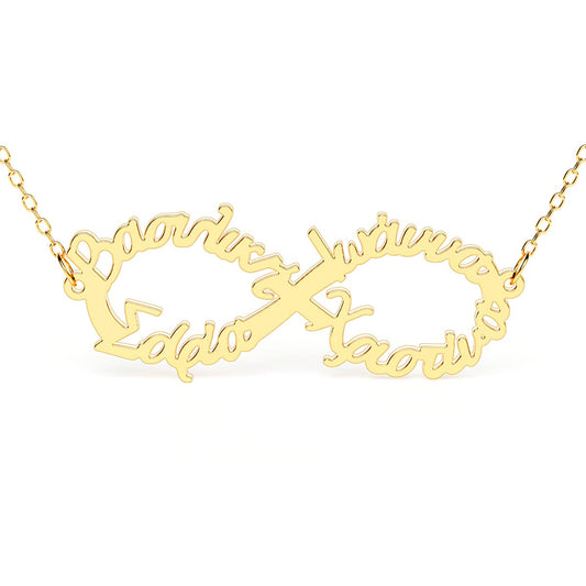 4 Greek Name Infinity Necklace