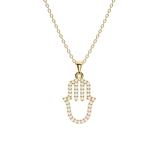 Pavé Hamsa Hand Necklace