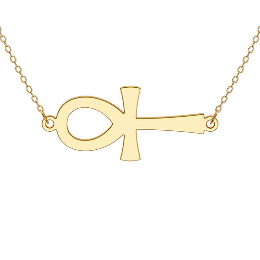 Sideways Ankh Egyptian Cross Necklace