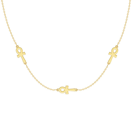 Multiple Mini Ankh Egyptian Cross Necklace