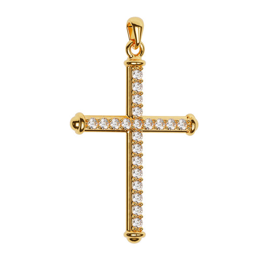 Modern Pavé Cross With Caps