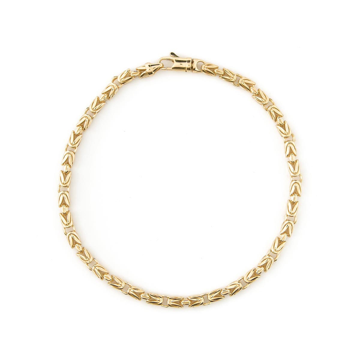 ネックレス ブレスレット14K 585 セトヴィンテージ レトロ Men's 3.5mm Byzantine Link Bracelet – Stakora