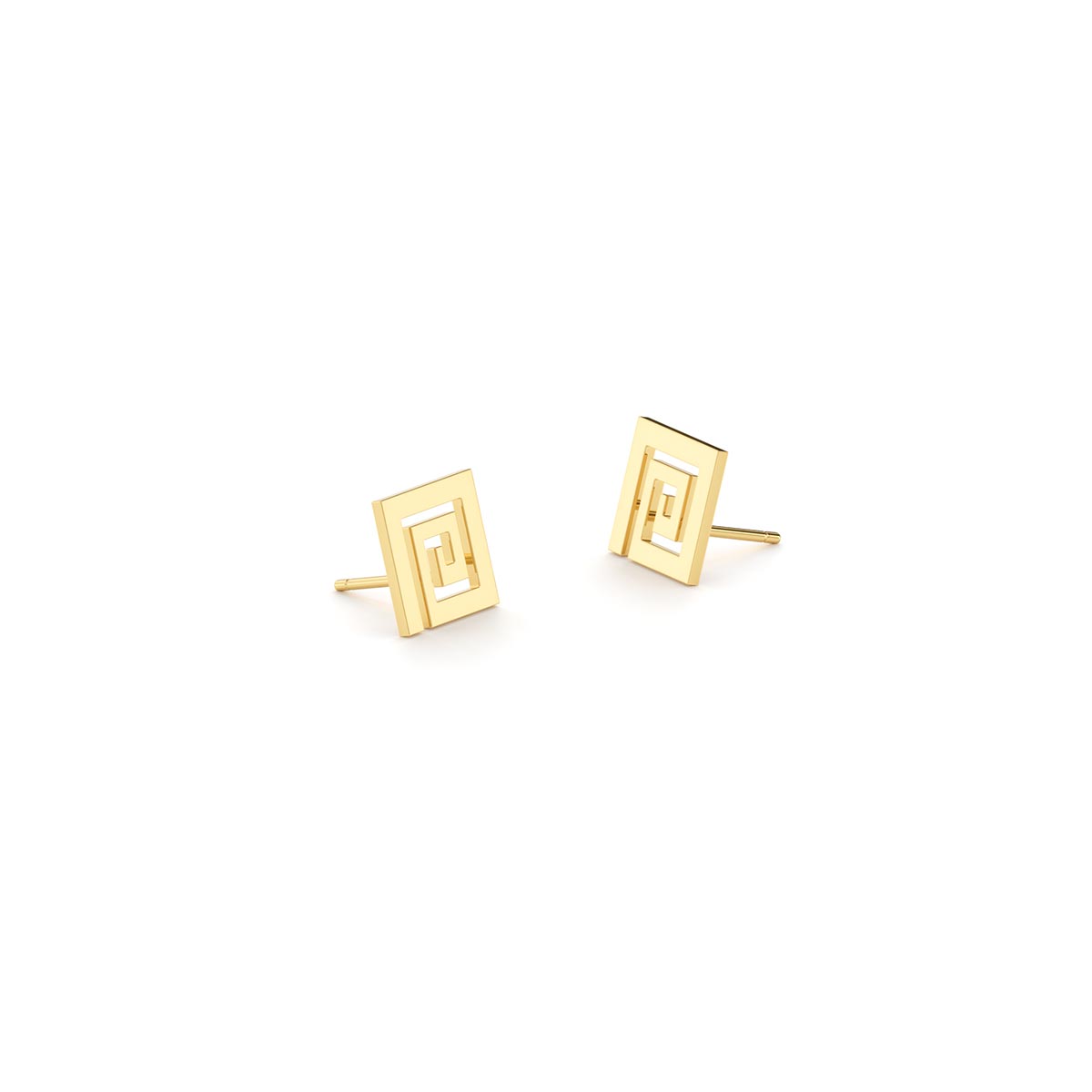 Greek Key Single Motif Stud Earrings – Stakora