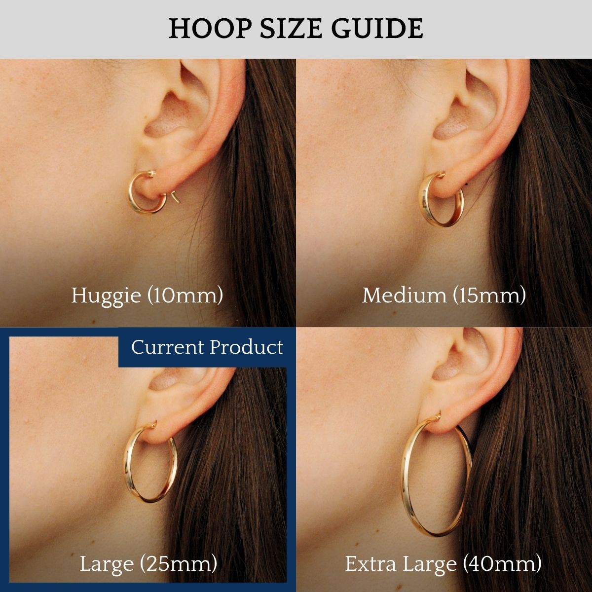 3 Inch Large Round Solid Hoop Earrings - Choose Gold Or Silver Tone